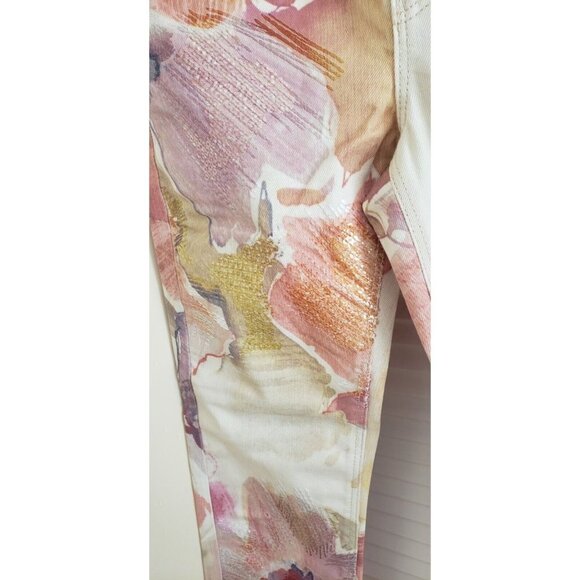 NWT GUESS GIRLY SEQUIN METRO FLOWER SKINNY JEANS W 25 - Picture 11 of 13